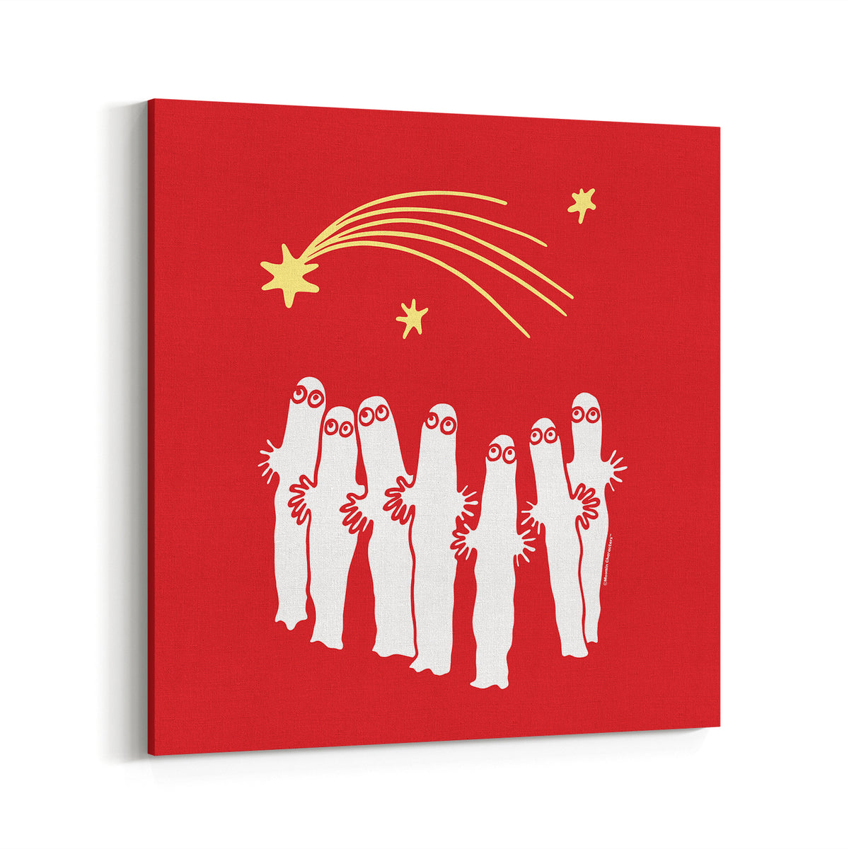 Sniff's Winter Star Hattifatteners Stargazing Stretched Canvas