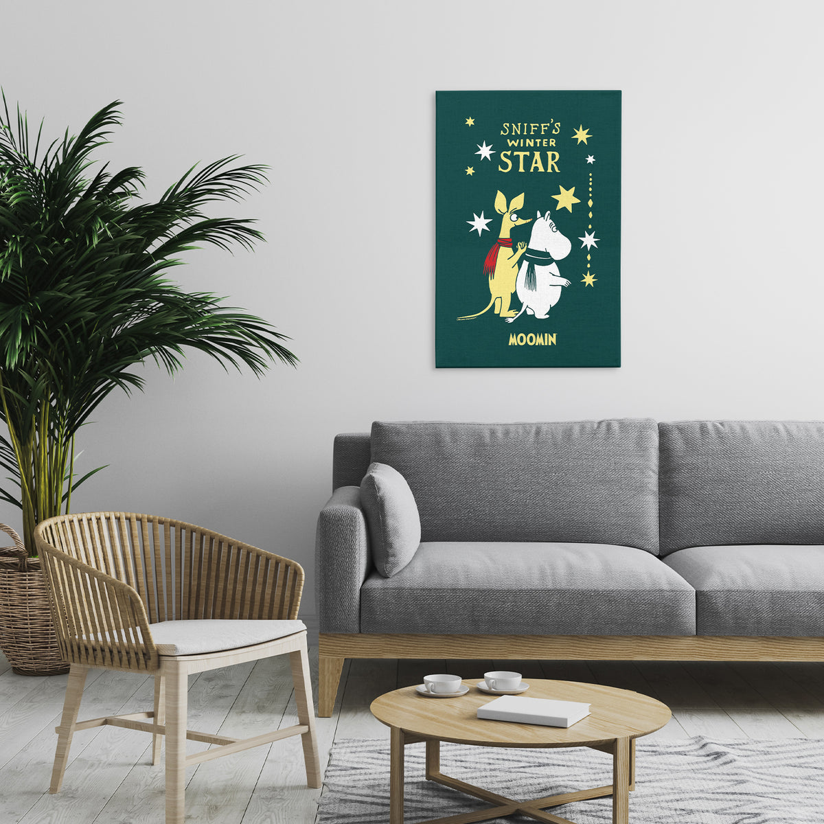Sniff's Winter Star with Moomintroll Stretched Canvas