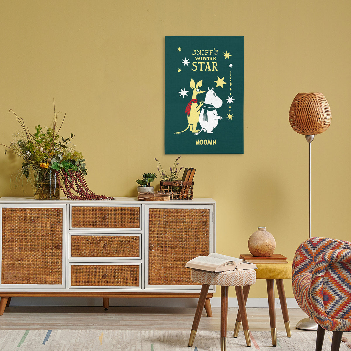 Sniff's Winter Star with Moomintroll Stretched Canvas