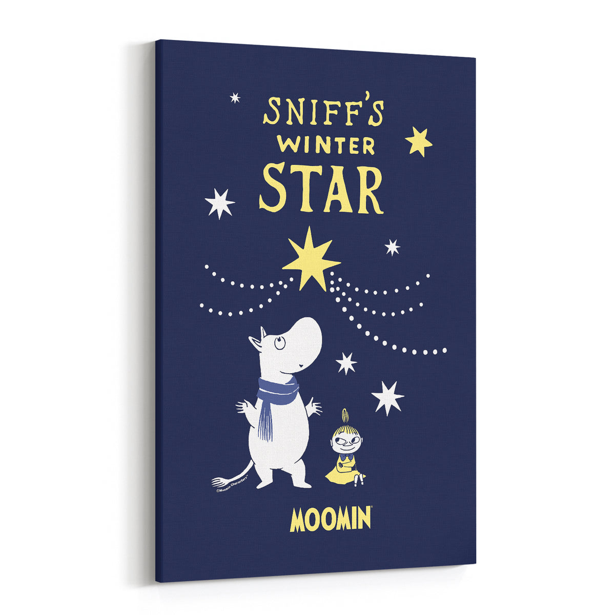 Sniff's Winter Star with Moomintroll & Little My Stretched Canvas