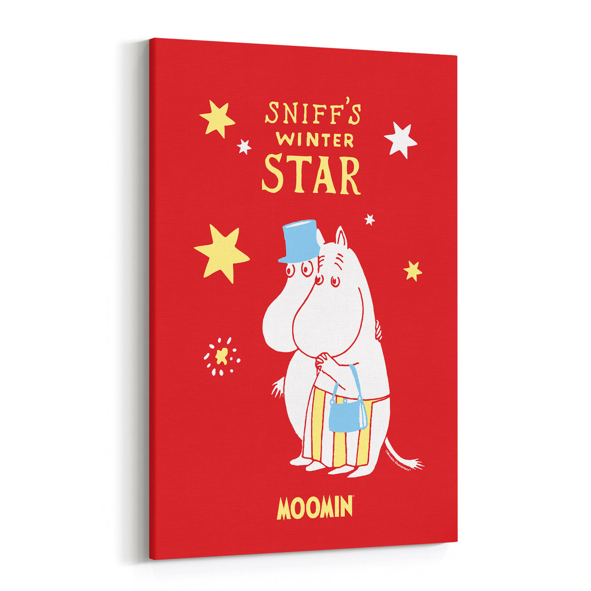 Sniff's Winter Star with Moominpappa & Moominmamma Stretched Canvas