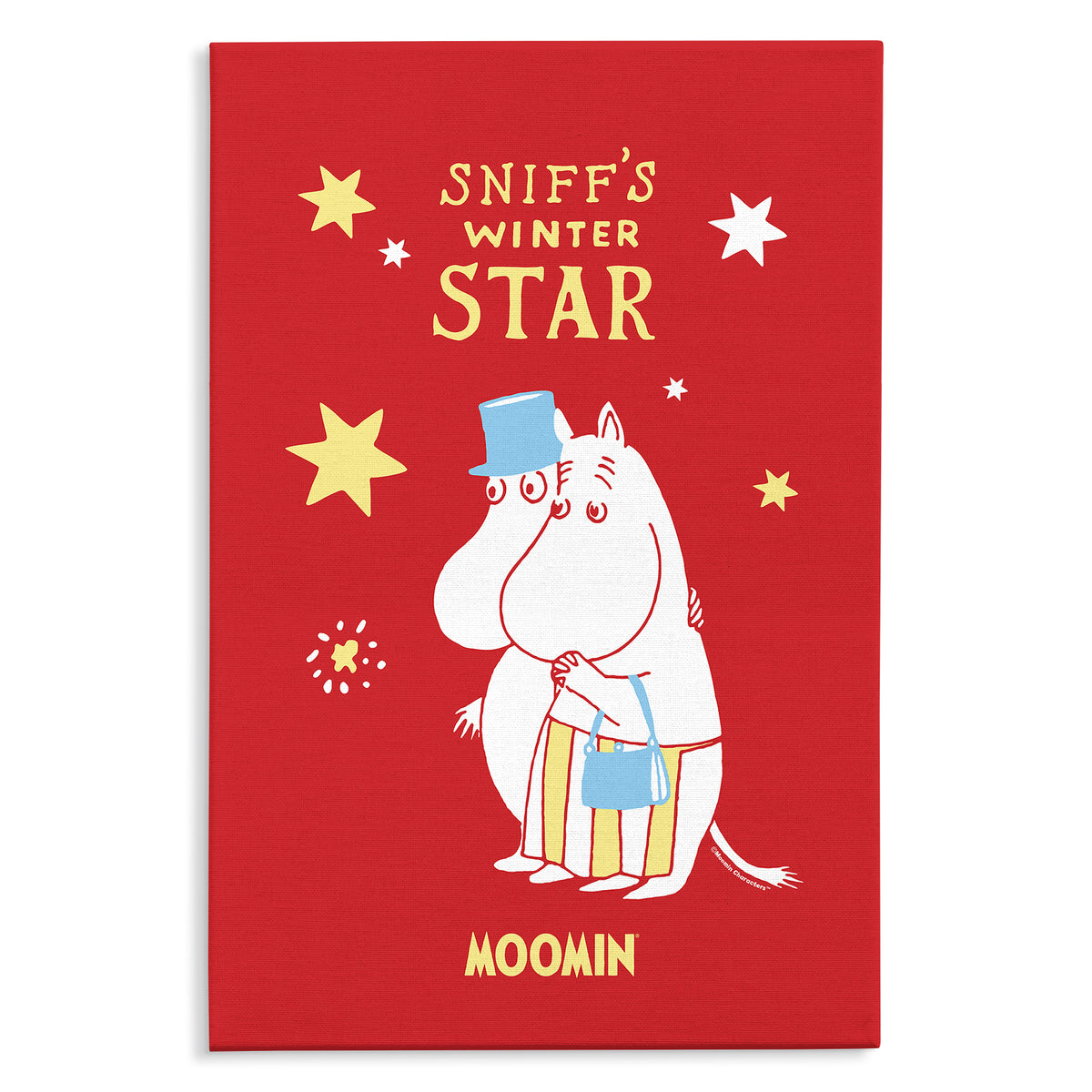 Sniff's Winter Star with Moominpappa & Moominmamma Stretched Canvas