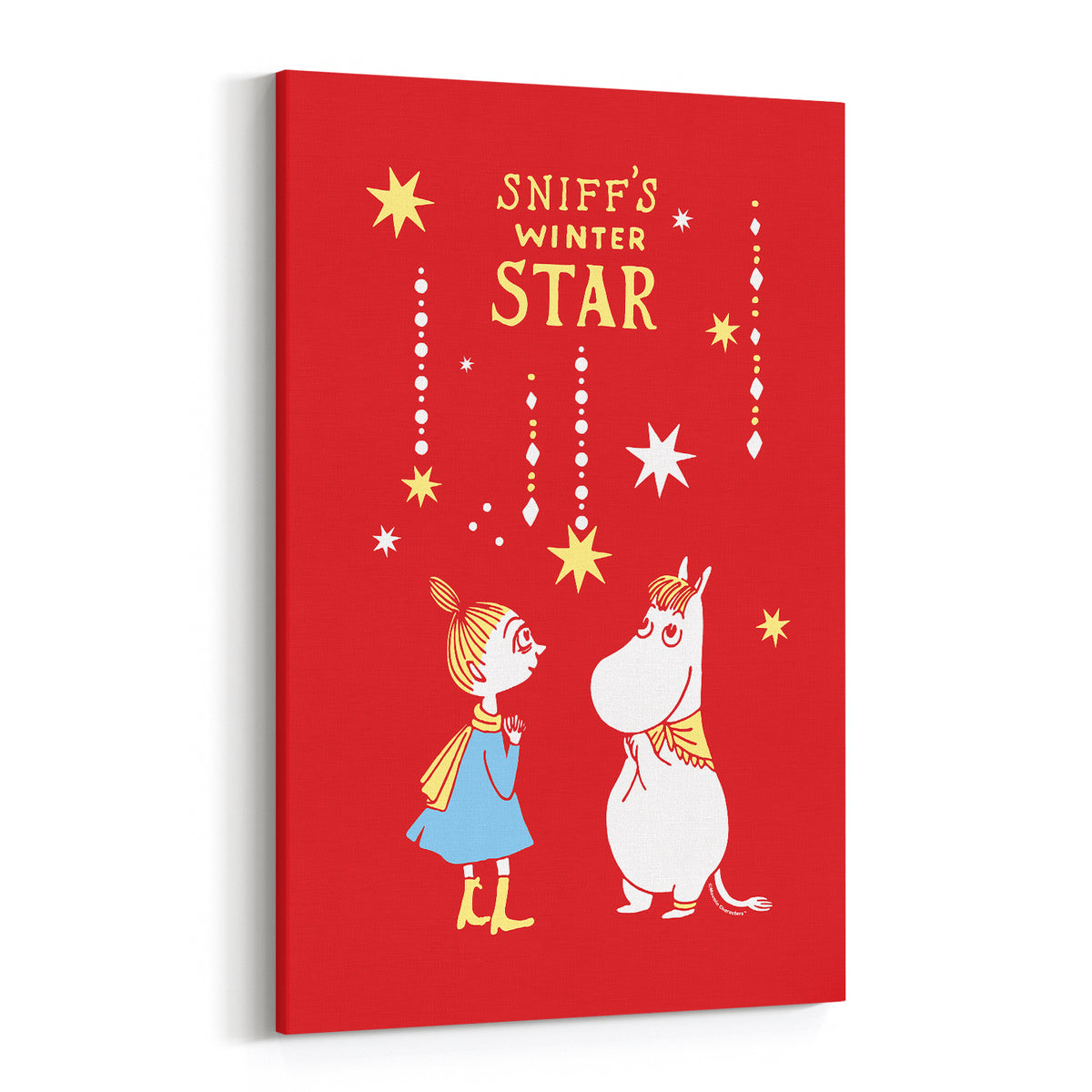 Sniff's Winter Star Snorkmaiden & Mymble Wishing on a star Stretched Canvas