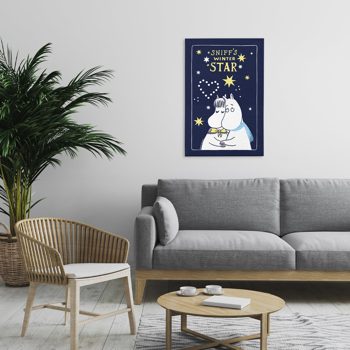 Sniff's Winter Star Moomintroll & Snorkmaiden Stretched Canvas