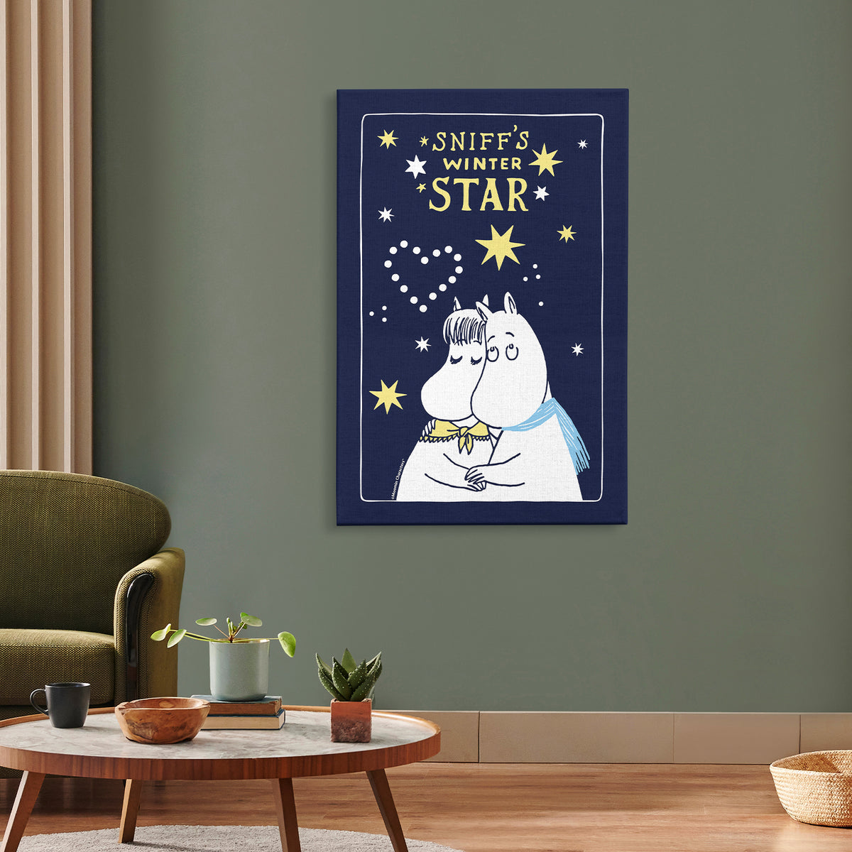 Sniff's Winter Star Moomintroll & Snorkmaiden Stretched Canvas