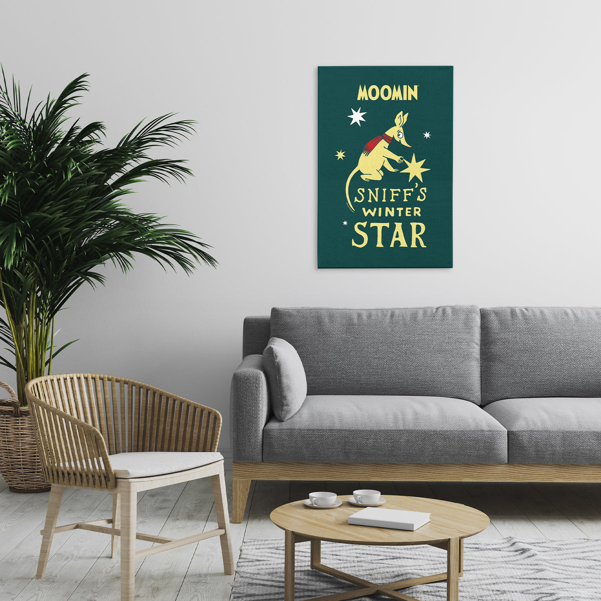Moomin Sniff's Winter Star Stretched Canvas