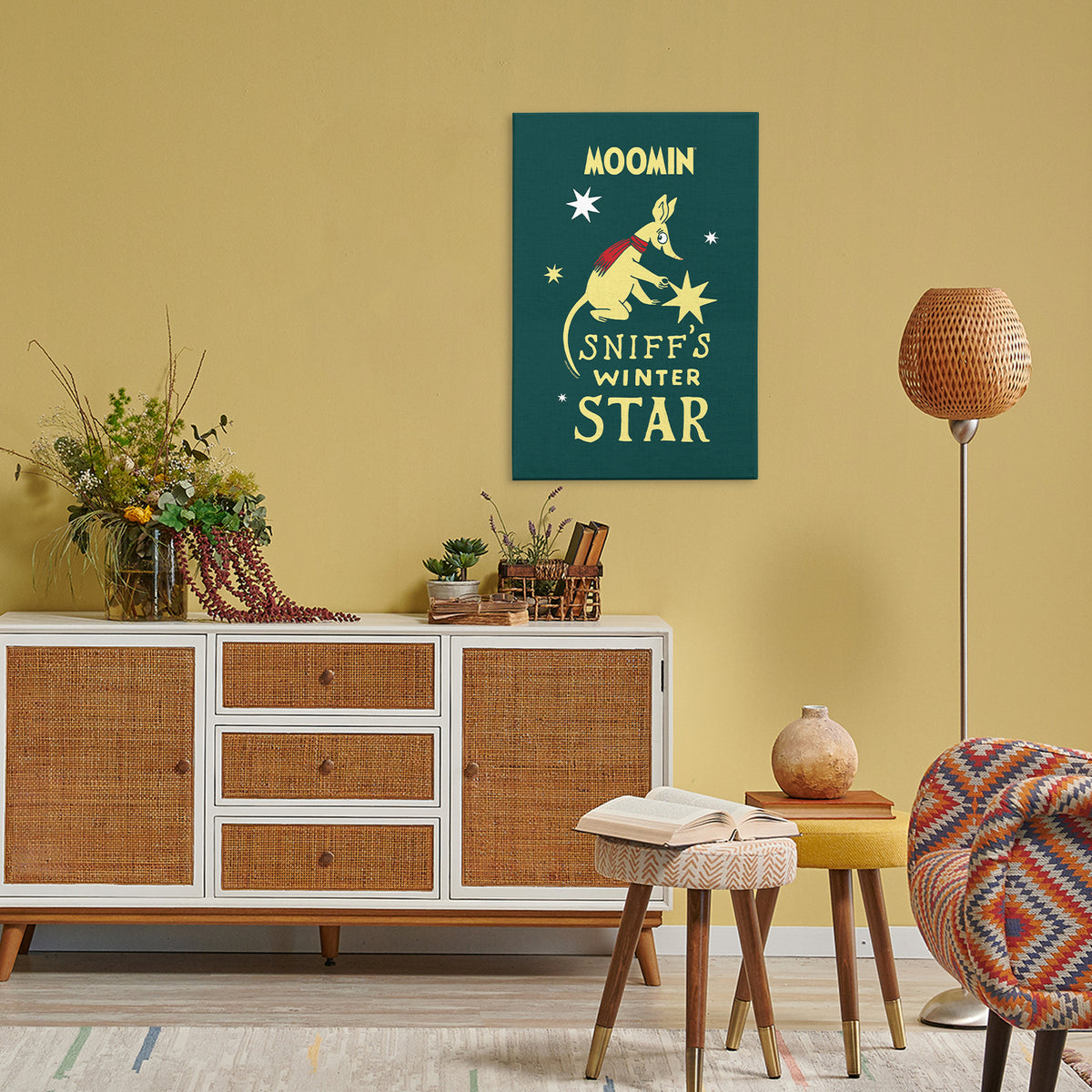 Moomin Sniff's Winter Star Stretched Canvas