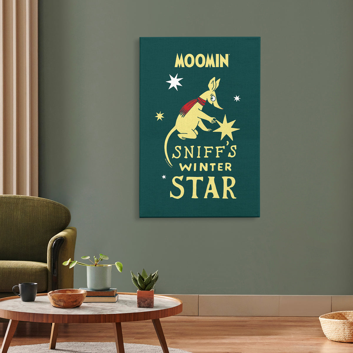 Moomin Sniff's Winter Star Stretched Canvas