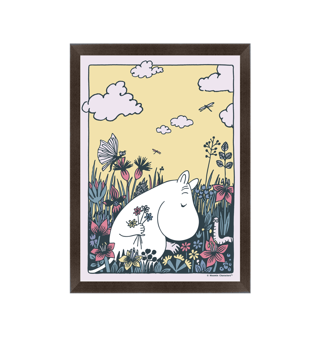 Moomintroll Flower Picking Fine Art Print - Framed/Unframed | Moomin Shop United States