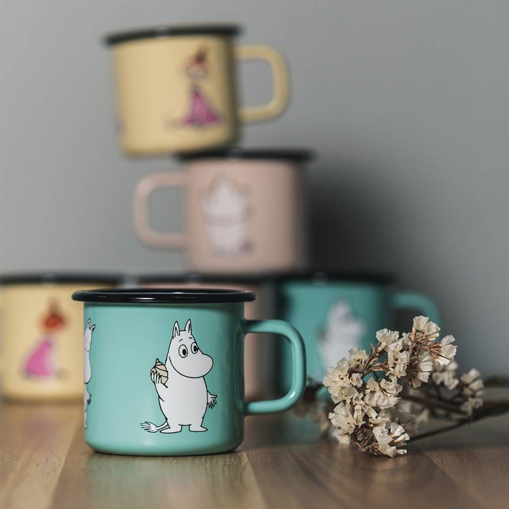 Moomin Enamel Mug Moomintroll 12.5 oz - Muurla