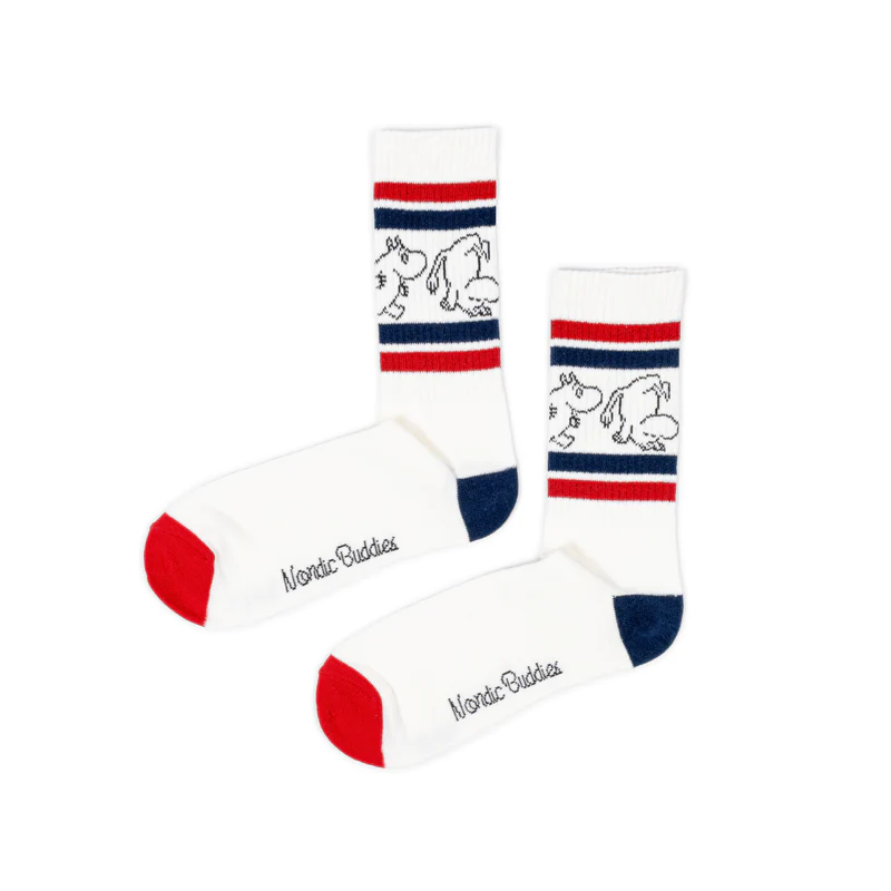 Moomintroll Retro Socks Red/Navy 40-45 - Nordicbuddies | Moomin Shop US