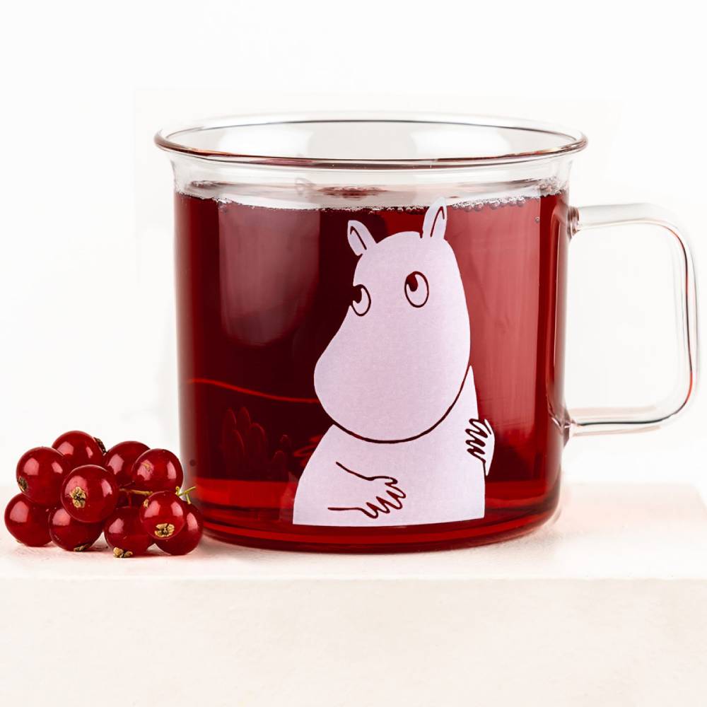 Moomintroll Glass Mug Clear 11.8 oz - Muurla | Moomin Shop United States