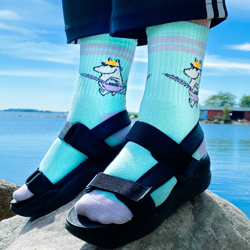 Moomin Snorkmaiden Retro Socks Turquoise 6-11.5 - Nordicbuddies