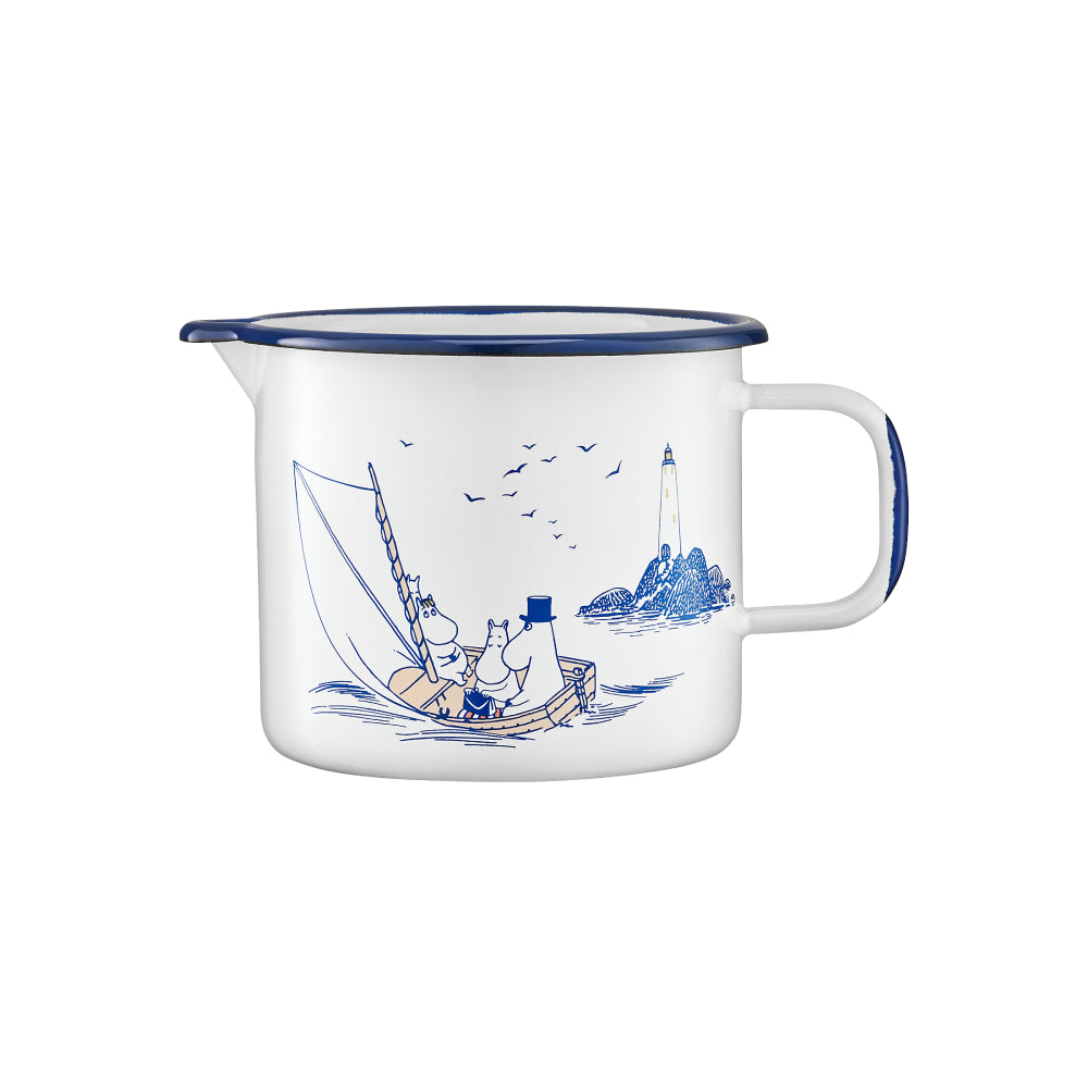 Moomin Sailors Enamel Jug 44 oz - Muurla | Moomin Shop United States