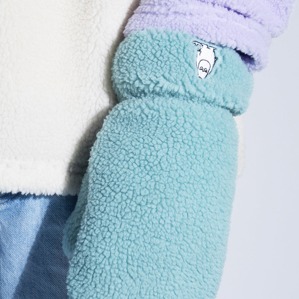 Moomintroll Fleece Mittens Green - Nordicbuddies