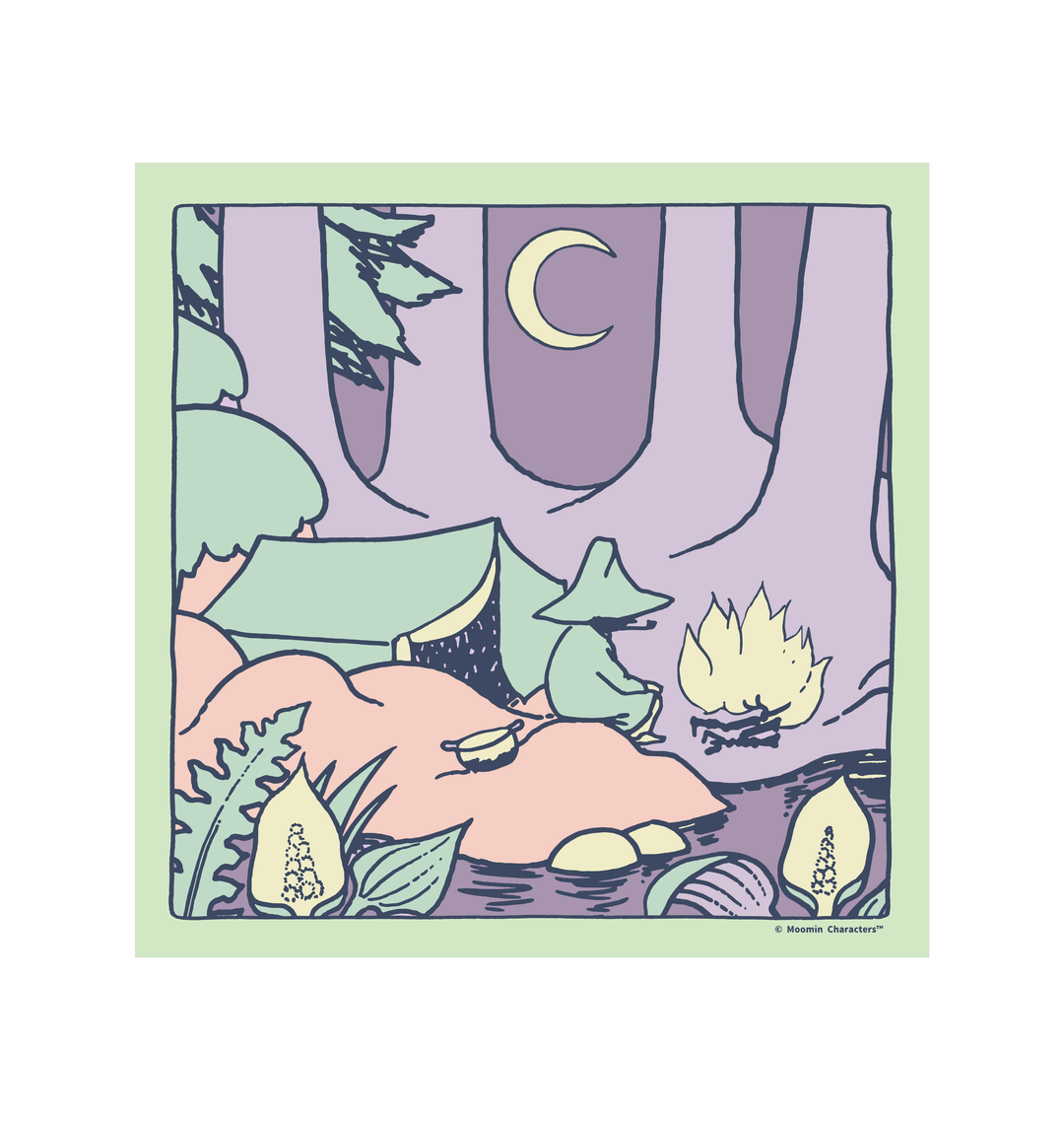 Snufkin Wilderness Camp Fire Fine Art Print - Framed/Unframed | Moomin Shop United States