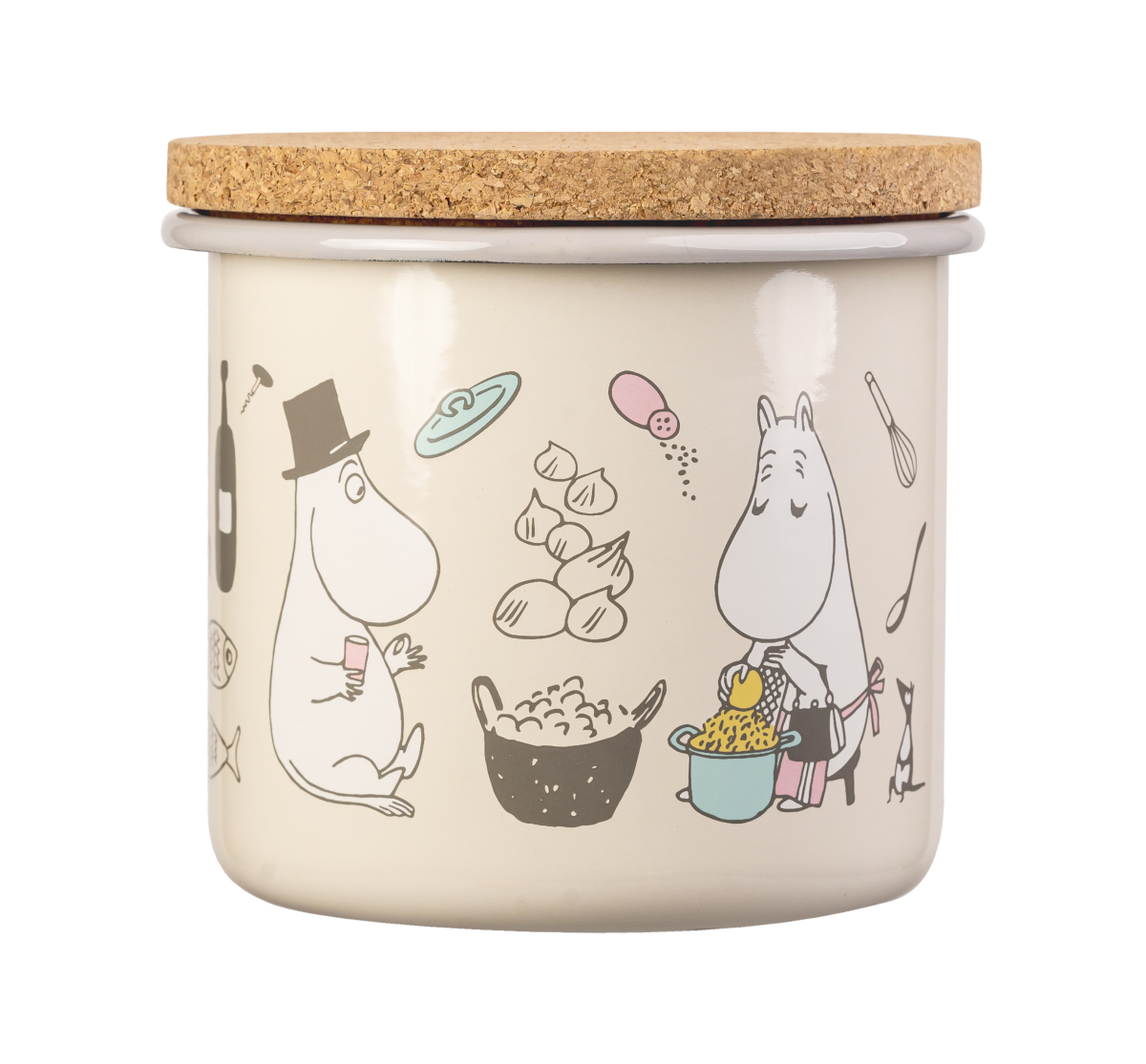 Moomin Bon Appétit Enamel Lid Jar 5.5 cups- Muurla | Moomin Shop US