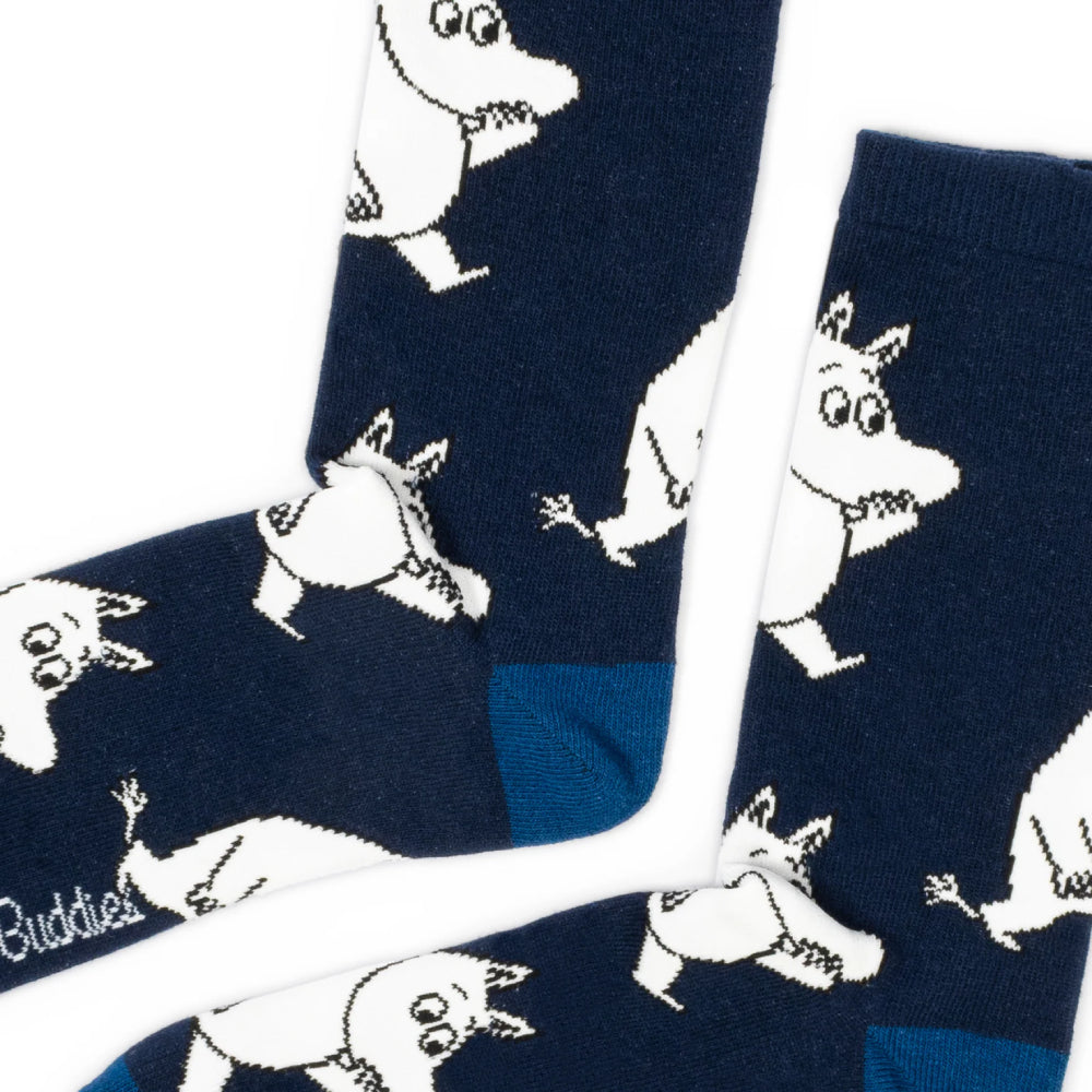 Moomintroll Wondering Socks Navy 9.5-13 - Nordicbuddies