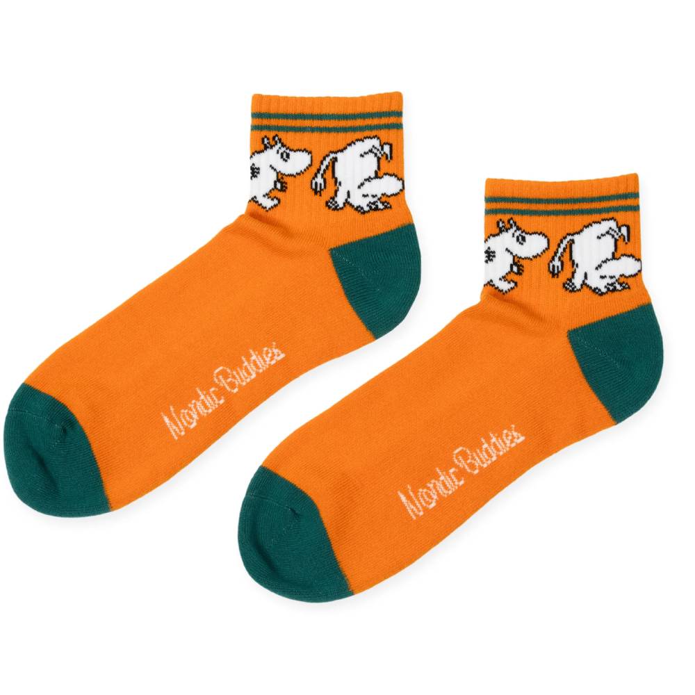 Moomintroll Retro Ankle Socks Orange 9.5-13 - Nordicbuddies