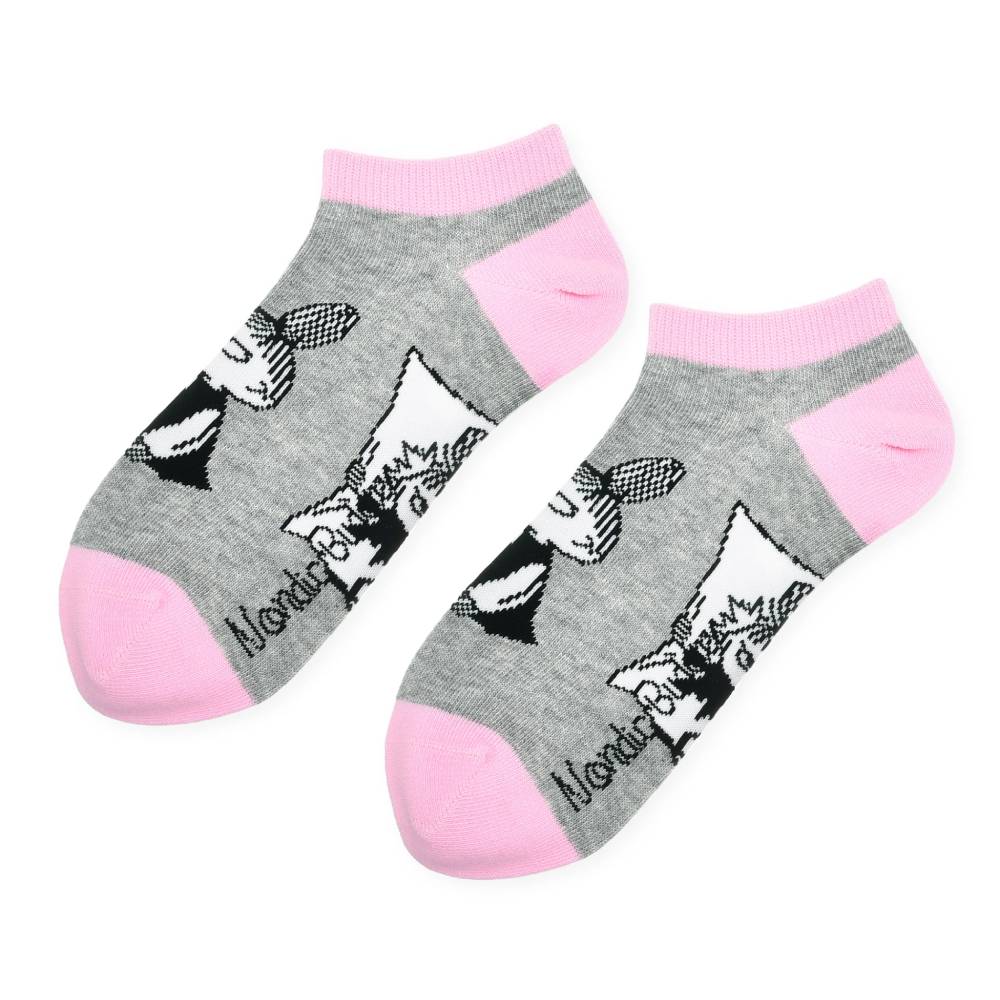 Moomin Little My Ankle Socks Grey/Pink 6-11.5 - Nordicbuddies