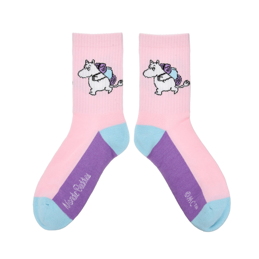 Moomintroll Ladies Retro Socks Pink 6-11.5 - Nordicbuddies