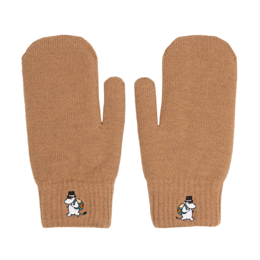 Moominpappa Fleece Mittens Adult Brown - Nordicbuddies | Moomin Shop United States