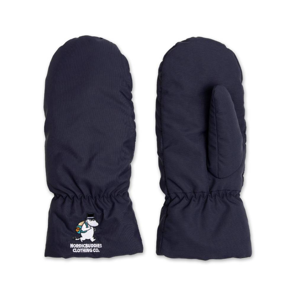 Moominpappa Adventuring Puffer Mittens Dark Blue - Nordicbuddies | Moomin Shop United States