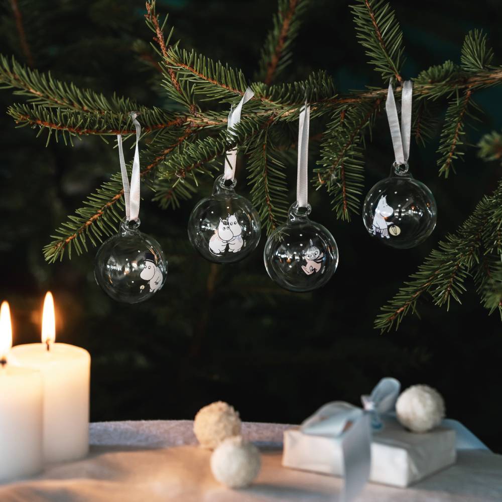 Moomin Let it Snow Christmas Bauble 4set