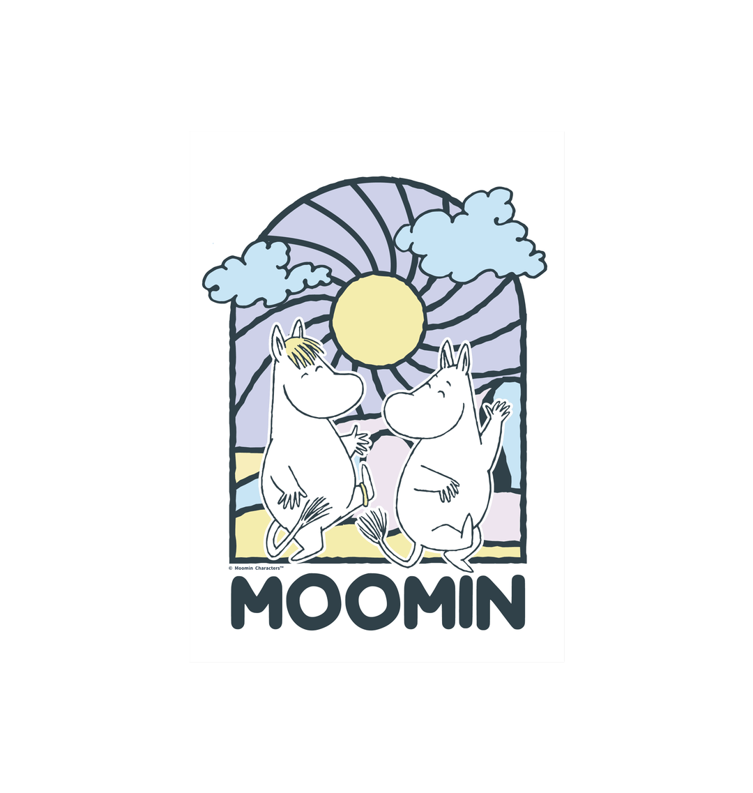 Moomintroll & Snorkmaid Stained Glass Scene Poster Print | Moomin Shop United States