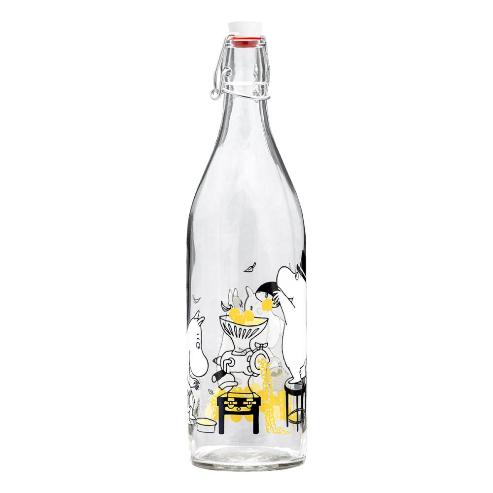 Moomin Fruits Glass Bottle 34 oz - Muurla