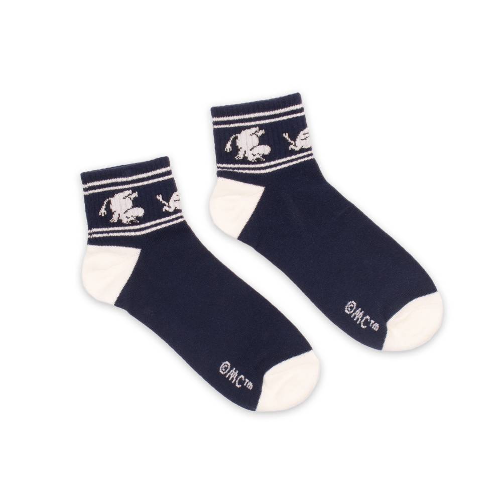 Moomintroll Retro Ankle Socks Navy Blue 9.5-13 - Nordicbuddies