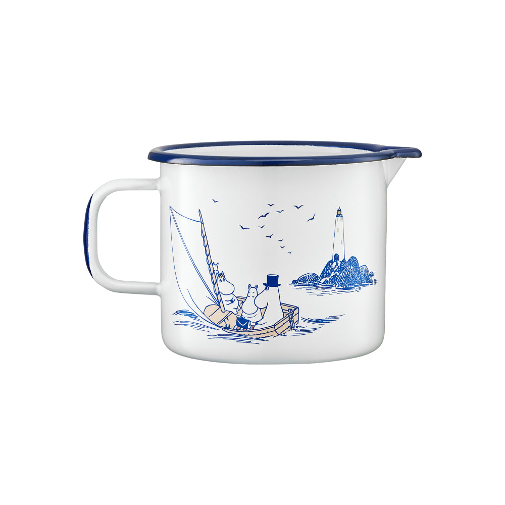 Moomin Sailors Enamel Jug 44 oz - Muurla