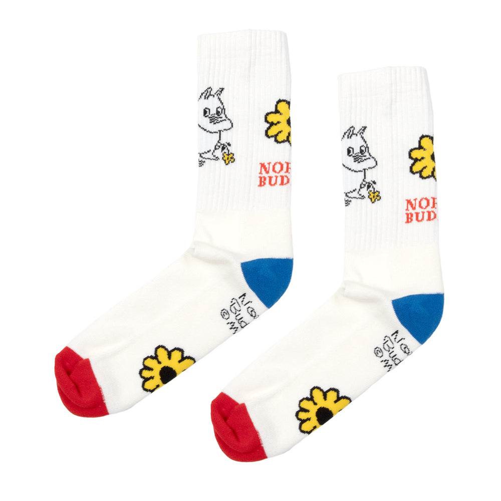 Moomintroll Flower Socks White/Red 9.5-13 - Nordicbuddies