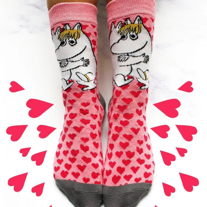 Moomintroll & Snorkmaiden Heart Print Socks
