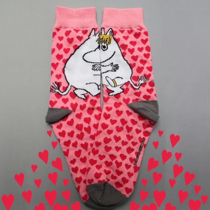 Moomintroll & Snorkmaiden Heart Print Socks
