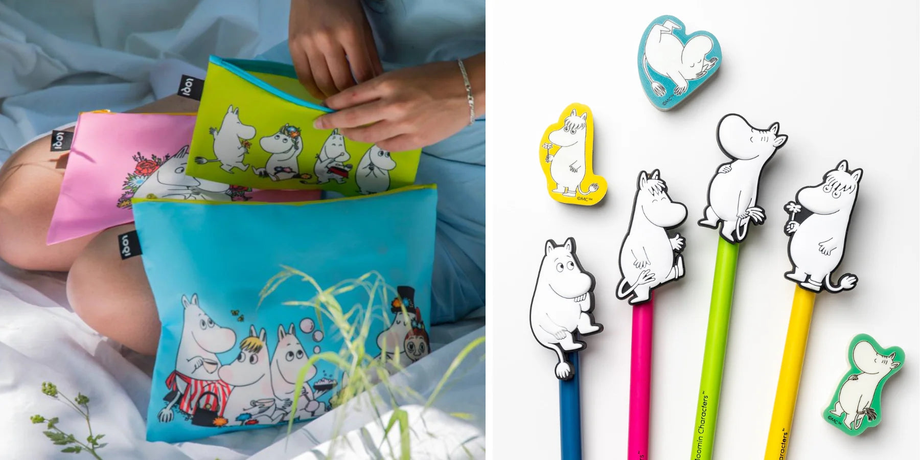 Moomins small pouches and pen toppers