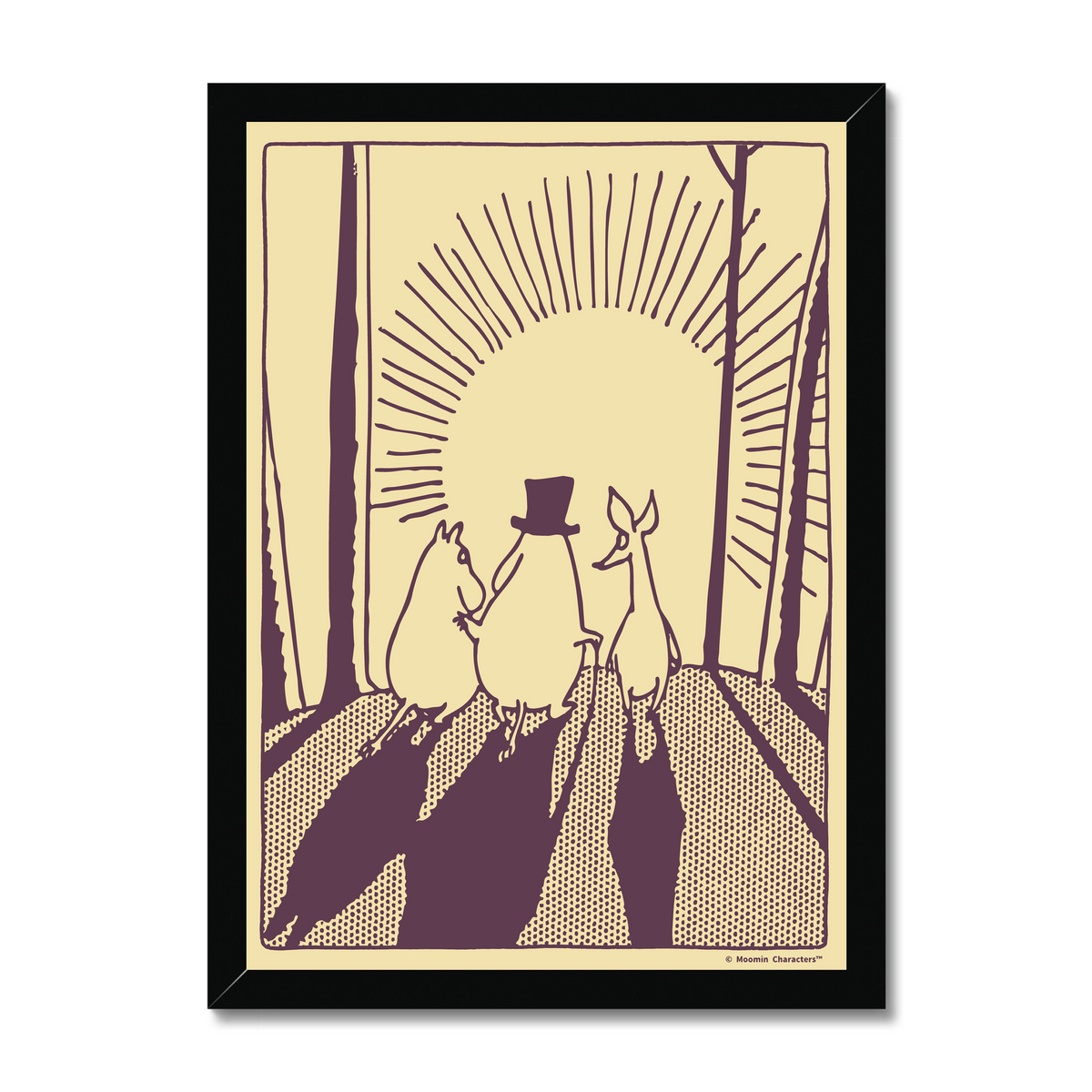 Moomin Sunrise Friends Fine Art Framed Print