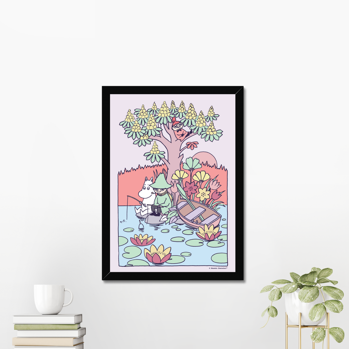 Snuffin & Moomintroll Fishing Fine Art Framed Print
