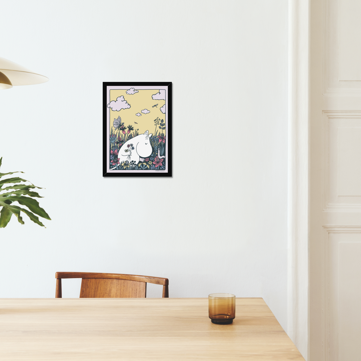 Moomintroll Flower Picking Fine Art Framed Print