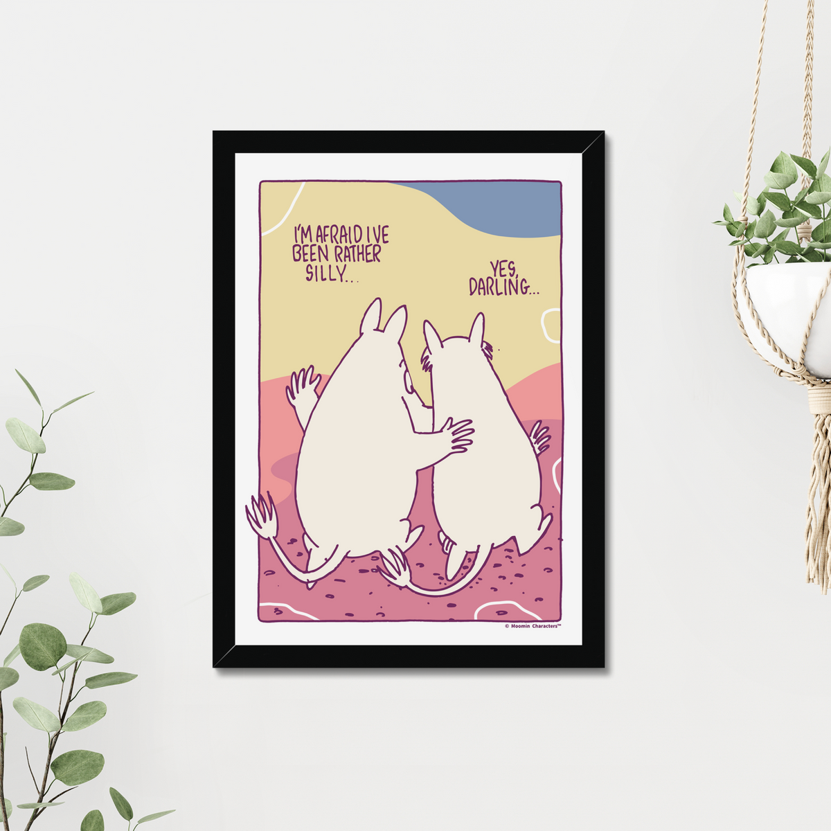 Moomintroll & Snorkmaiden Rather Silly Fine Art Framed Print