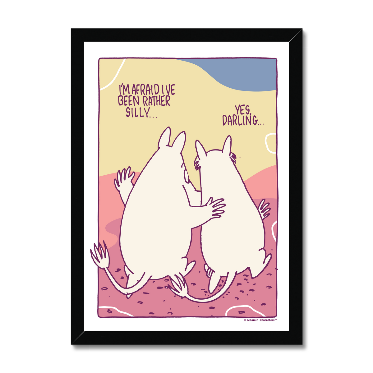 Moomintroll & Snorkmaiden Rather Silly Fine Art Framed Print