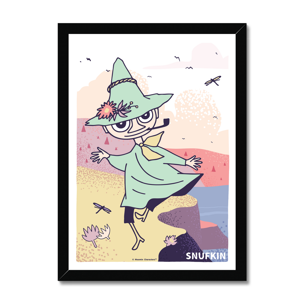 Snufkin Colourful Dance Fine Art Framed Print