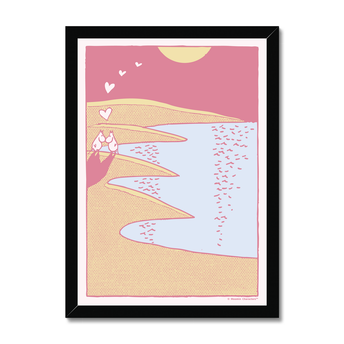 Moomin Love Sunset Fine Art Framed Print