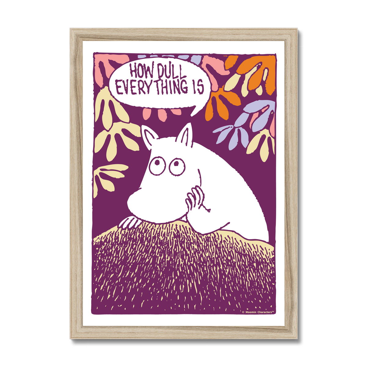 Moomintroll How Dull Everything Is Fine Art Framed Print