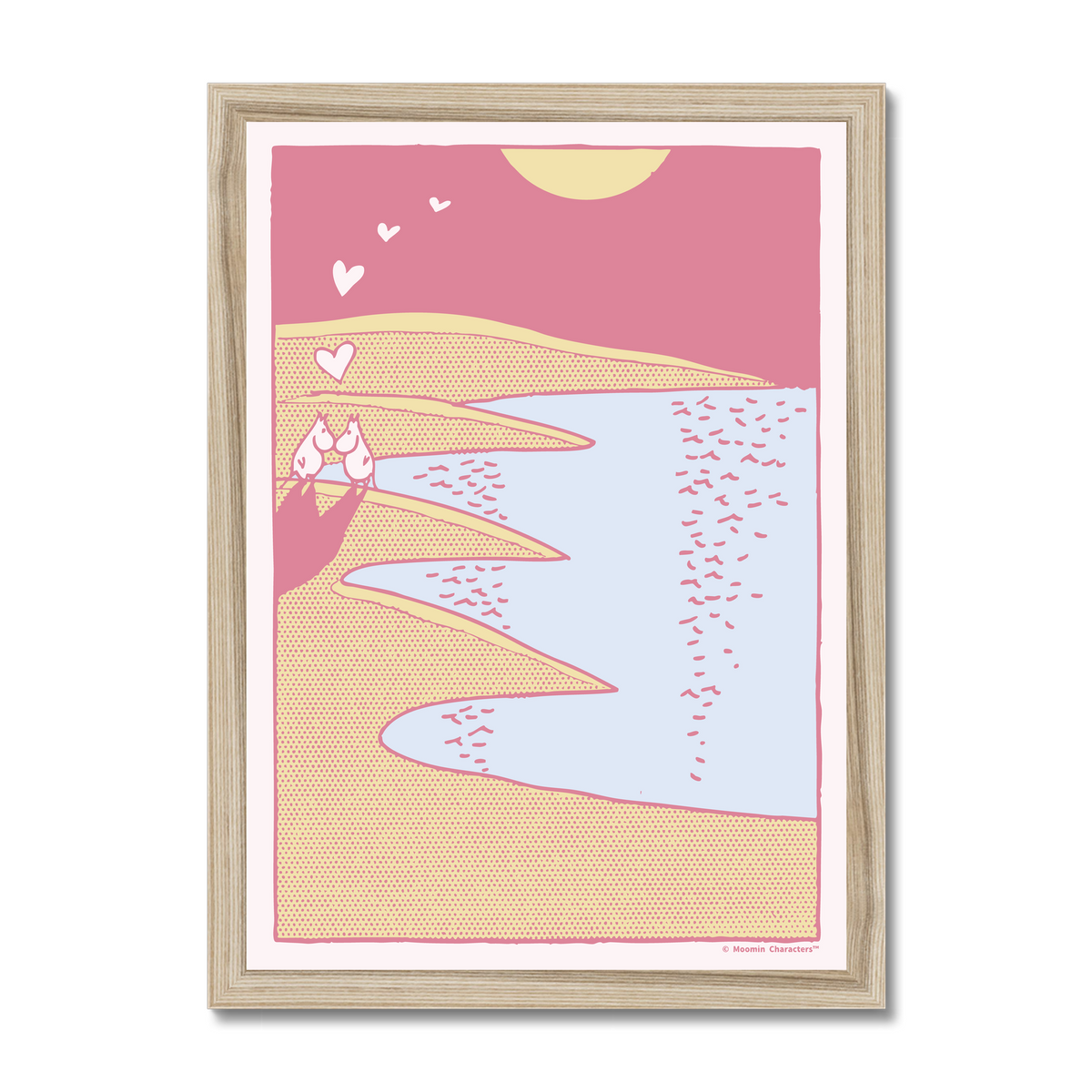 Moomin Love Sunset Fine Art Framed Print