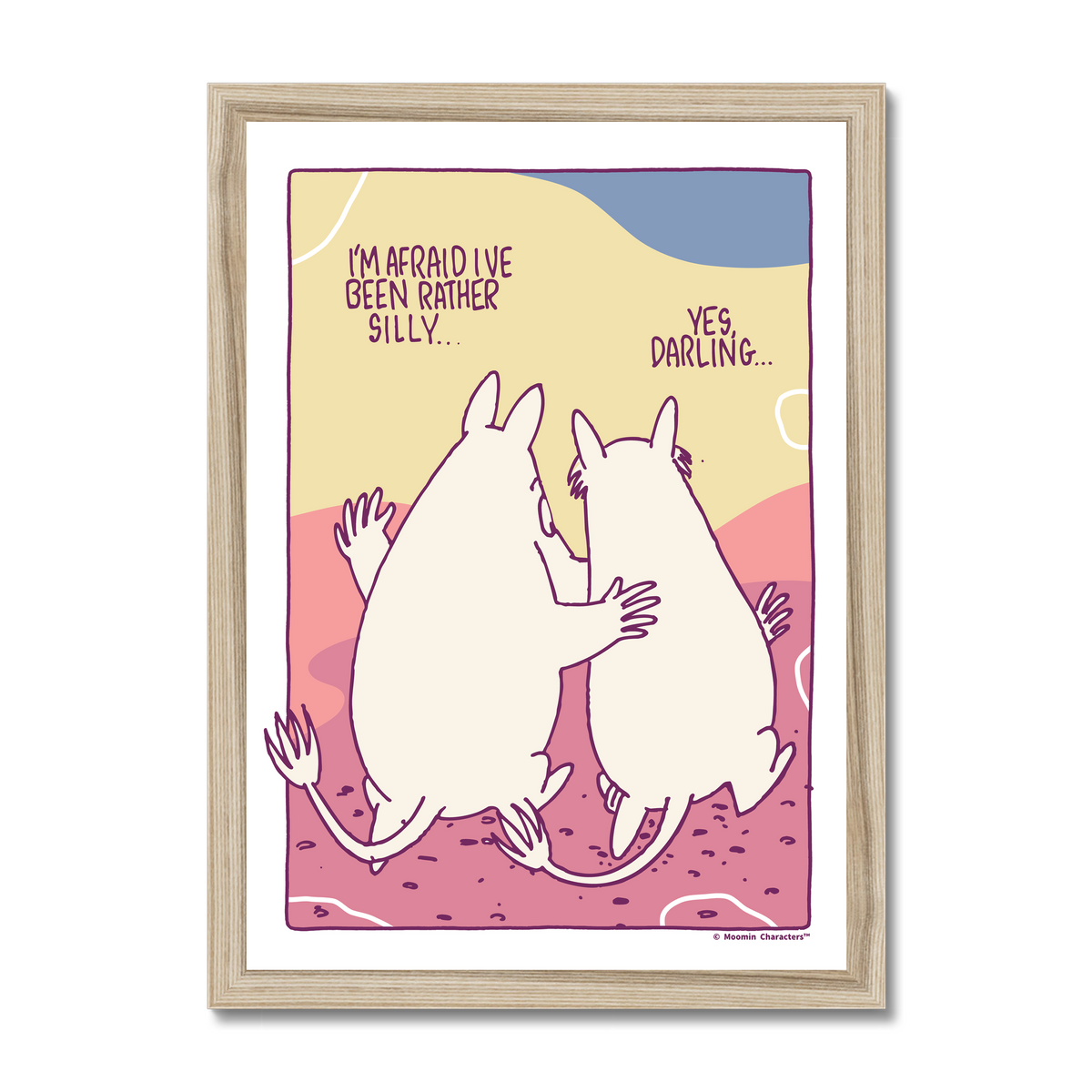 Moomintroll & Snorkmaiden Rather Silly Fine Art Framed Print