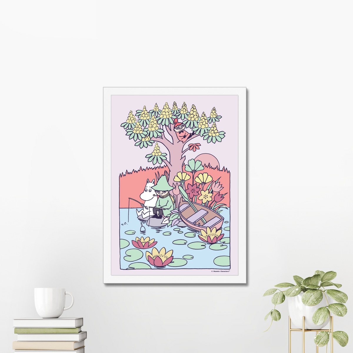 Snuffin & Moomintroll Fishing Fine Art Framed Print