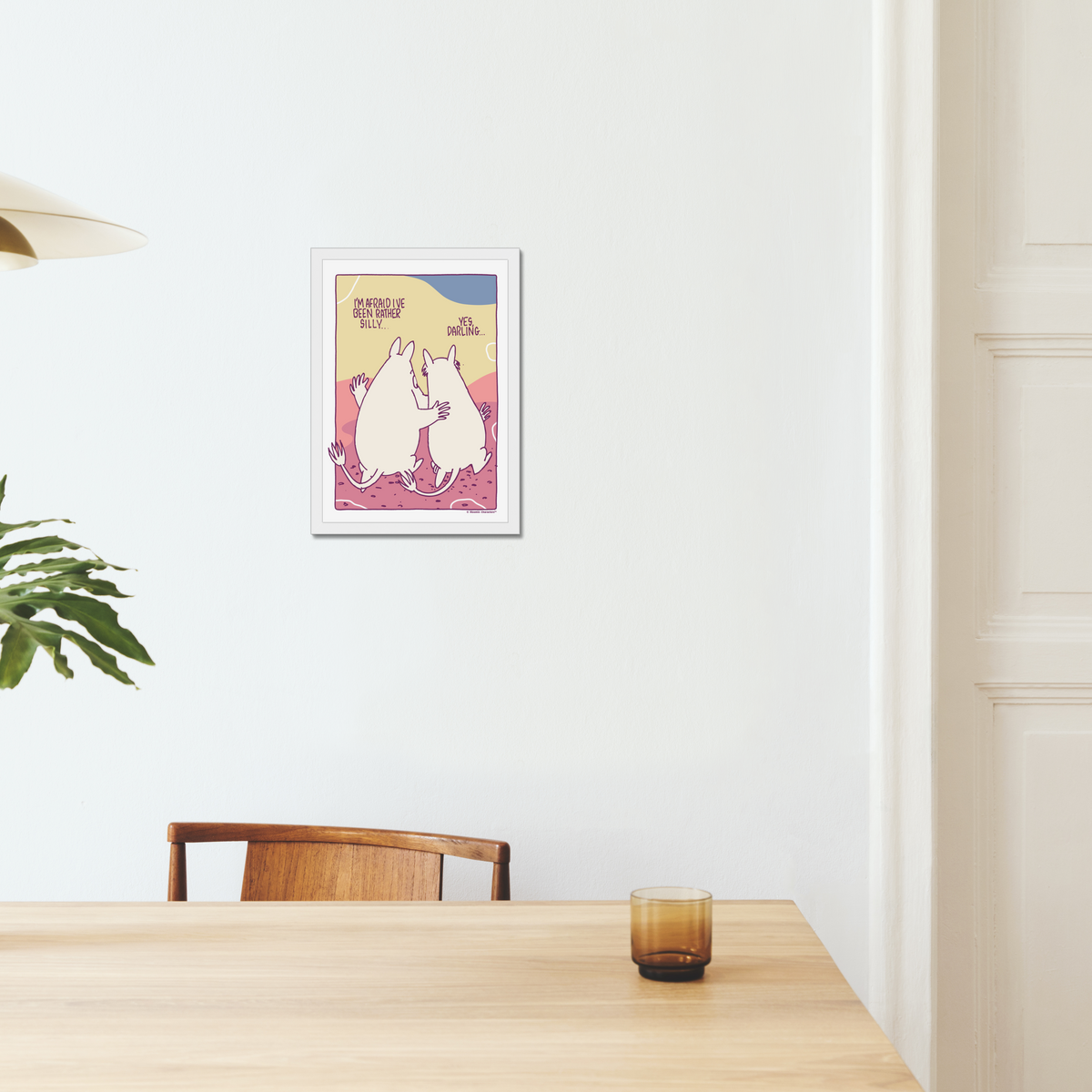 Moomintroll & Snorkmaiden Rather Silly Fine Art Framed Print