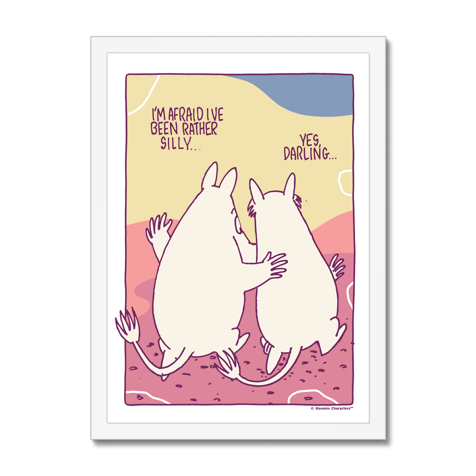 Moomintroll & Snorkmaiden Rather Silly Fine Art Framed Print | Moomin Shop United States