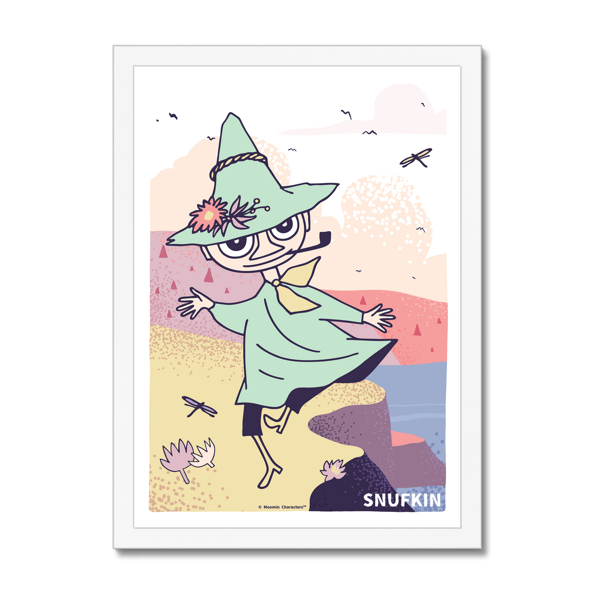 Snufkin Colourful Dance Fine Art Framed Print | Moomin Shop United States